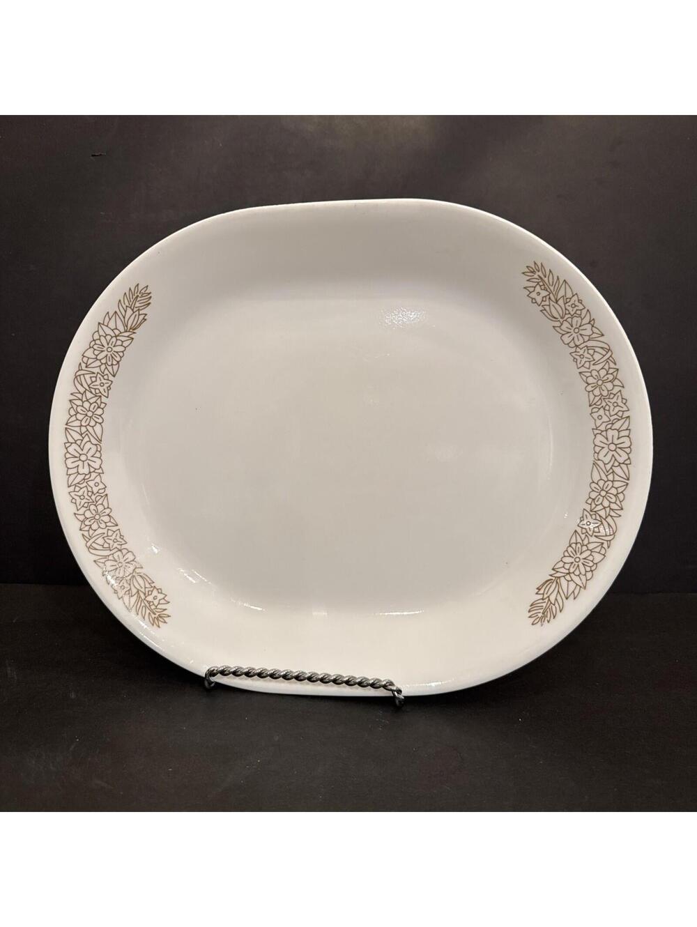 Vintage Corelle Woodland Brown Serving Platter 12 1/4” x 10” Corning 1970’s